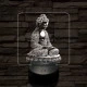 Buddha meditál 7 színű, színváltós valósághű  3D led lámpa