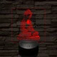 Buddha meditál 7 színű, színváltós valósághű  3D led lámpa