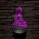 Buddha meditál 7 színű, színváltós valósághű  3D led lámpa
