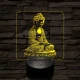 Buddha meditál 7 színű, színváltós valósághű  3D led lámpa