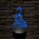 Buddha meditál 7 színű, színváltós valósághű  3D led lámpa