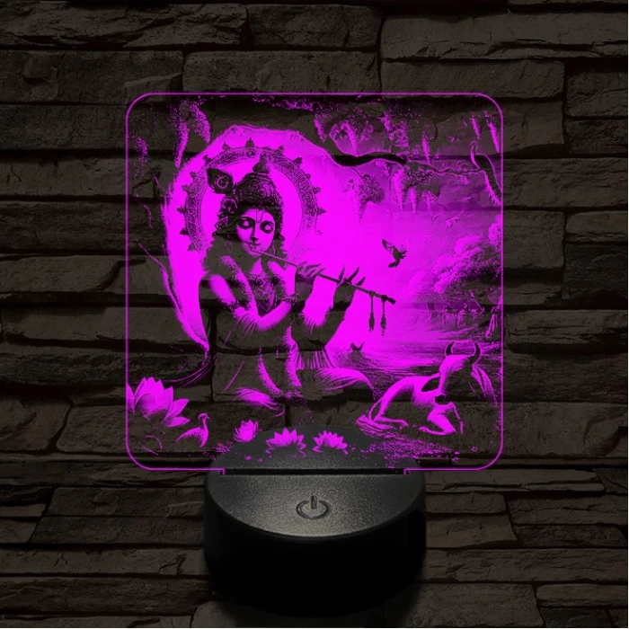 Krisna 7 színű valósághű 3D led lámpa