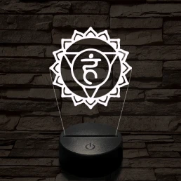 Torokcsakra 7 színű távirányítós  3D led lámpa