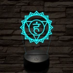 Torokcsakra 7 színű távirányítós  3D led lámpa