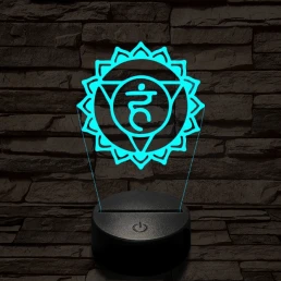Torokcsakra 7 színű távirányítós  3D led lámpa