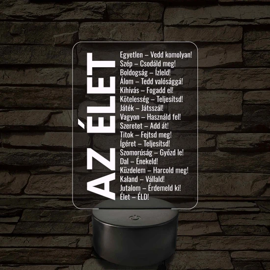 Az élet – 7 színű, színváltós LED lámpa