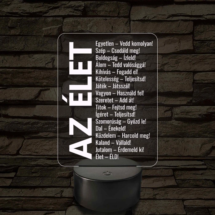 Az élet – 7 színű, színváltós LED lámpa