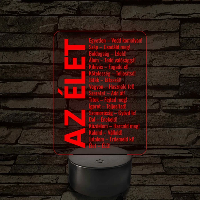 Az élet – 7 színű, színváltós LED lámpa