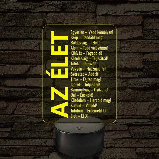 Az élet – 7 színű, színváltós LED lámpa