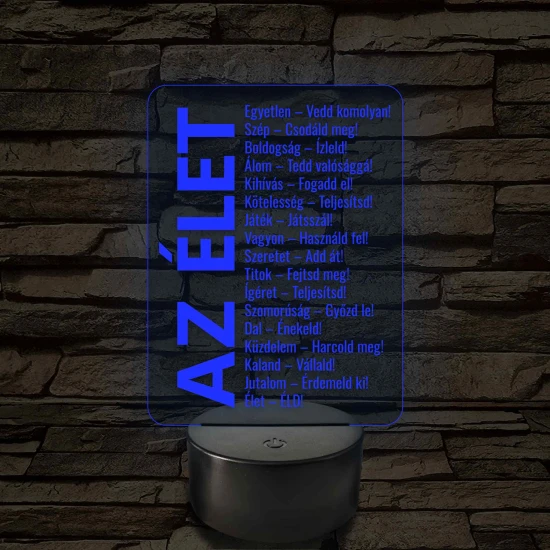 Az élet – 7 színű, színváltós LED lámpa