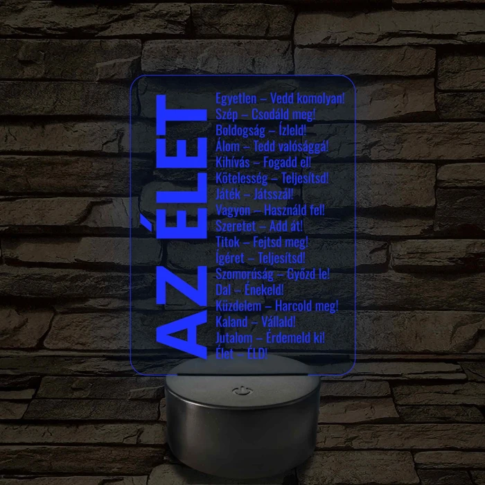 Az élet – 7 színű, színváltós LED lámpa