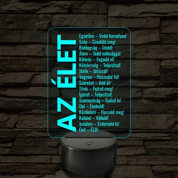 Az élet – 7 színű, színváltós LED lámpa