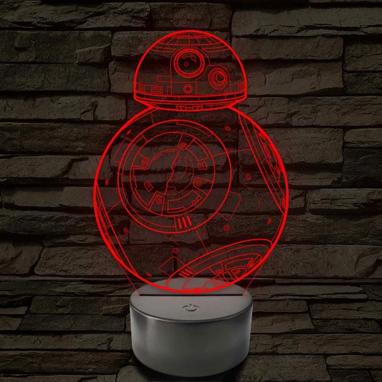 BB-8 7 színű led lámpa 
