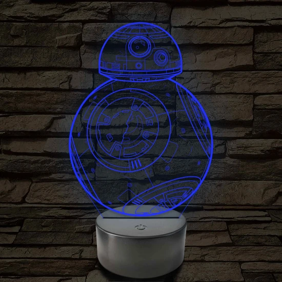 BB-8 7 színű led lámpa 