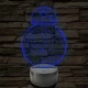 BB-8 7 színű led lámpa 