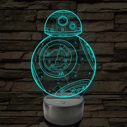 BB-8 7 színű led lámpa 