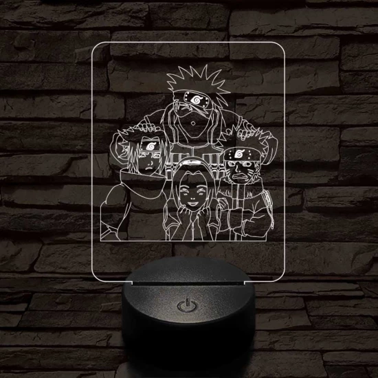 Naruto-csoport 7 színű 3D led lámpa