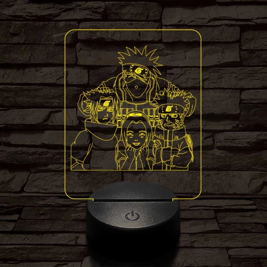 Naruto-csoport 7 színű 3D led lámpa