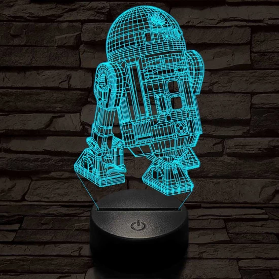 R2D2 7 színű  3D led lámpa