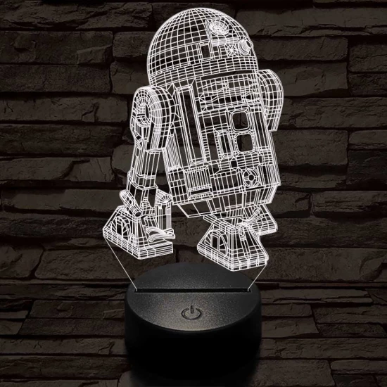 R2D2 7 színű  3D led lámpa