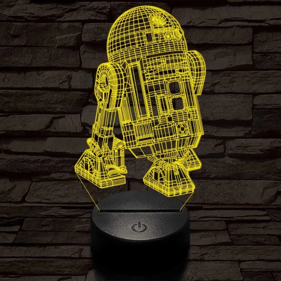 R2D2 7 színű  3D led lámpa