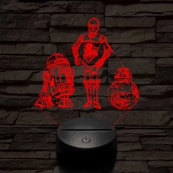 R2D2-Aranyember-BB8 színű 3D led lámpa