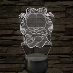 Garfield morcos 7 színű  3D led lámpa