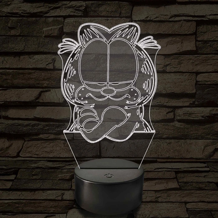 Garfield morcos 7 színű  3D led lámpa