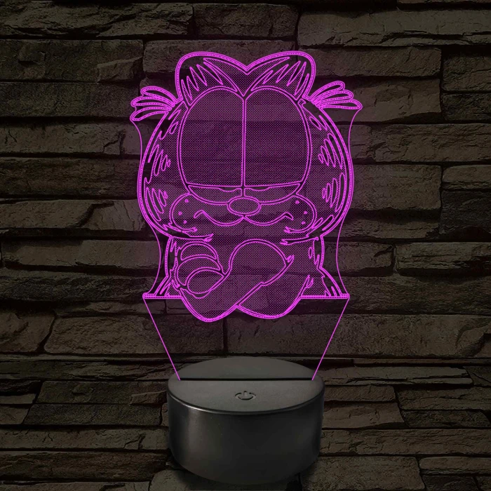 Garfield morcos 7 színű  3D led lámpa