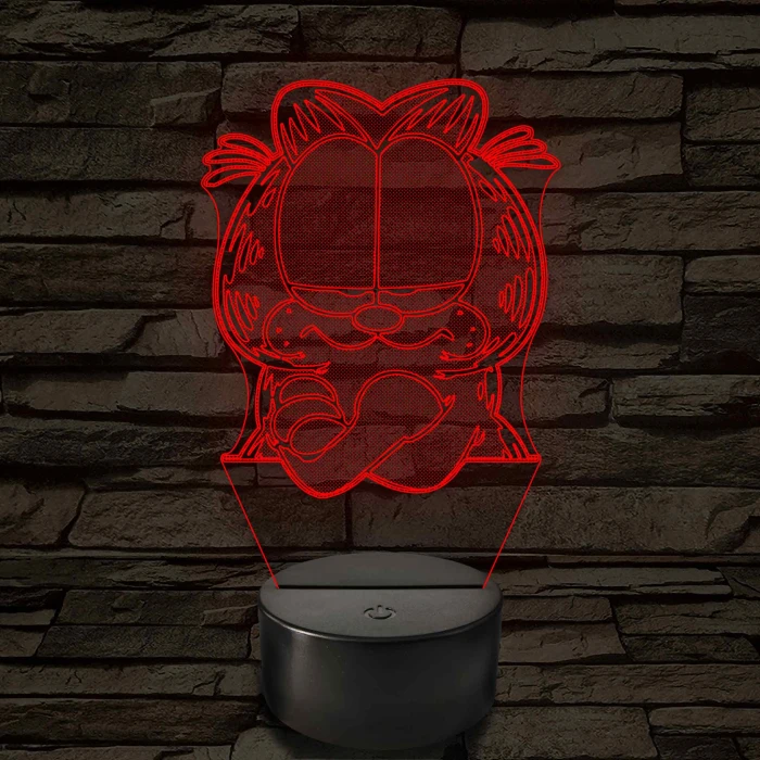 Garfield morcos 7 színű  3D led lámpa