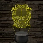 Garfield morcos 7 színű  3D led lámpa