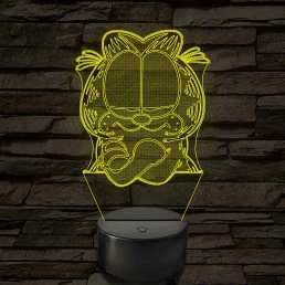 Garfield morcos 7 színű  3D led lámpa
