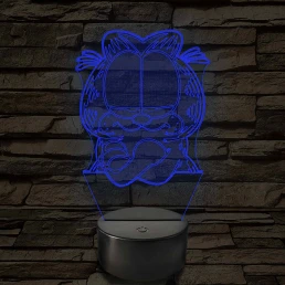 Garfield morcos 7 színű  3D led lámpa