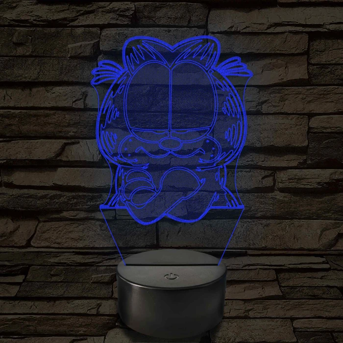 Garfield morcos 7 színű  3D led lámpa