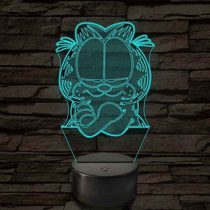 Garfield morcos 7 színű  3D led lámpa