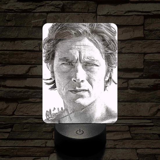Alain Delon 7 színű  3D led lámpa