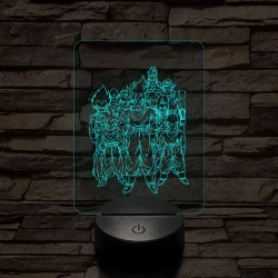 Dragon Ball Z harcosok 7 színű 3D led lámpa