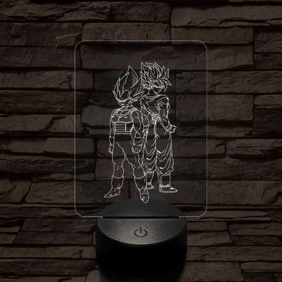Songoku és Vegita 7 színű 3D led lámpa