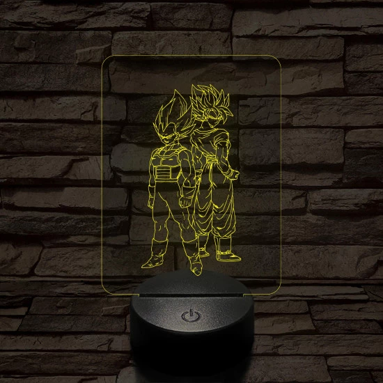 Songoku és Vegita 7 színű 3D led lámpa
