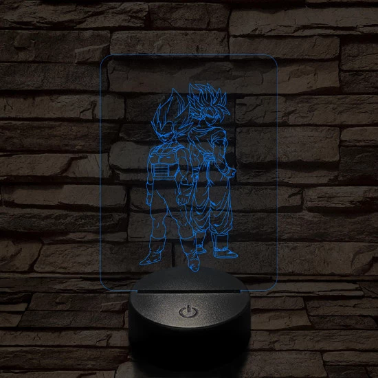 Songoku és Vegita 7 színű 3D led lámpa