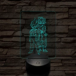 Songoku és Vegita 7 színű 3D led lámpa