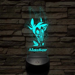 Hazbin Hotel Alastor 7 színű 3D led lámpa