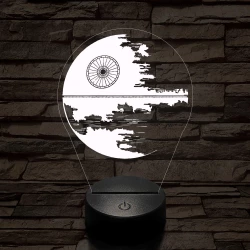 Csillag űrállomás II. 7 színű 3D led lámpa