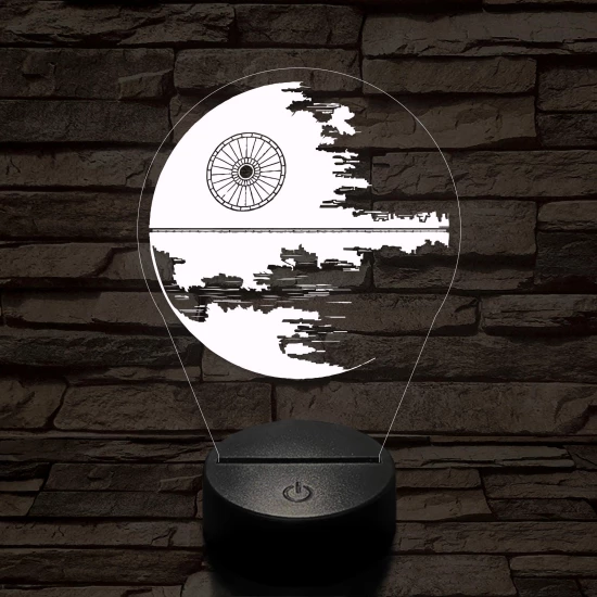 Csillag űrállomás II. 7 színű 3D led lámpa