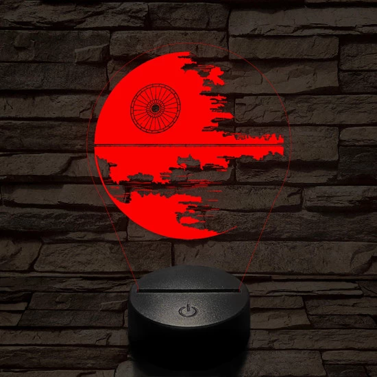 Csillag űrállomás II. 7 színű 3D led lámpa