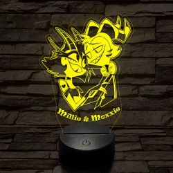 Helluva Boss Millie & Moxxie 7 színű 3D led lámpa