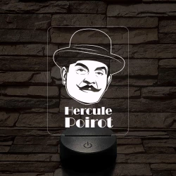 Poirot 7 színű  3D led lámpa