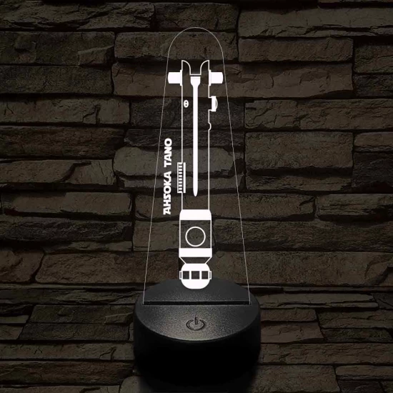 Ahsoka Tano fénykardja 7 színű 3D led lámpa