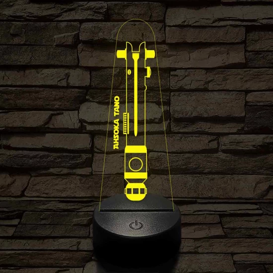 Ahsoka Tano fénykardja 7 színű 3D led lámpa