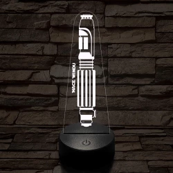 Mace Windu fénykardja 7 színű 3D led lámpa
